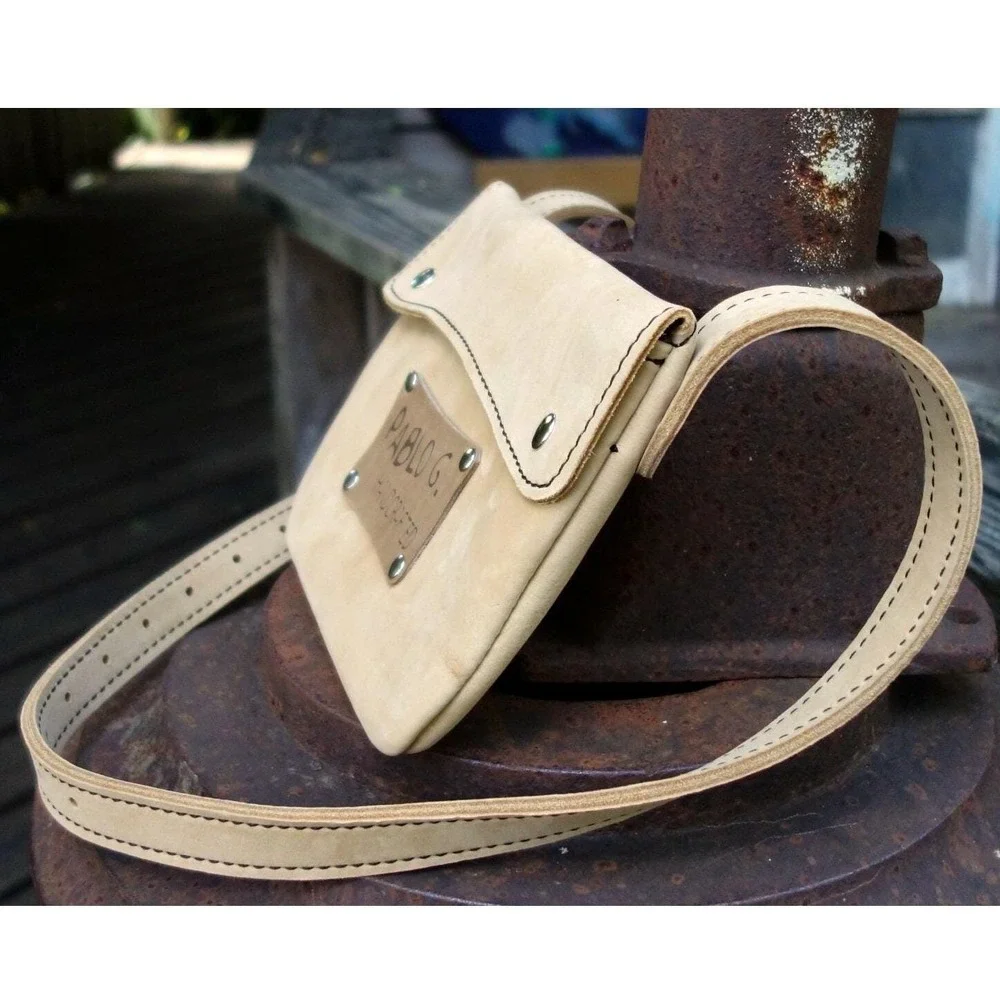 Handcrafted Tan Horween Leather Crossbody Bag Purse Handbag